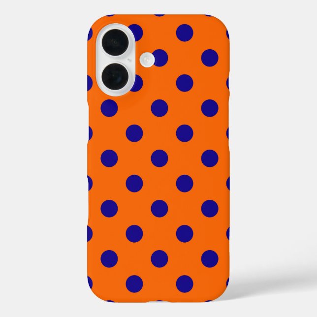 Blue On Orange Polka Dots Pattern Design  Case-Mate iPhone Case (Back)