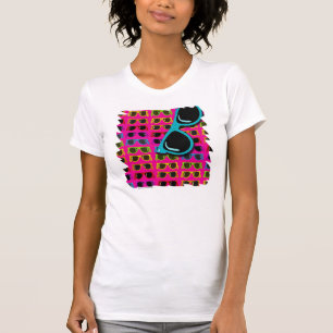 Blue on Pink Sunglasses Neon Retro Pattern Design T-Shirt