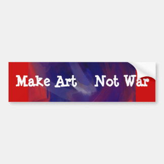 Blue On Red- Make Art Not War  BumperSticker Bumper Sticker