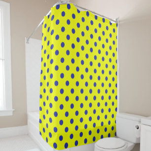 Blue On Yellow Polka Dots Pattern Design 