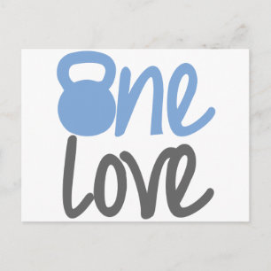 Blue "One Love" Postcard