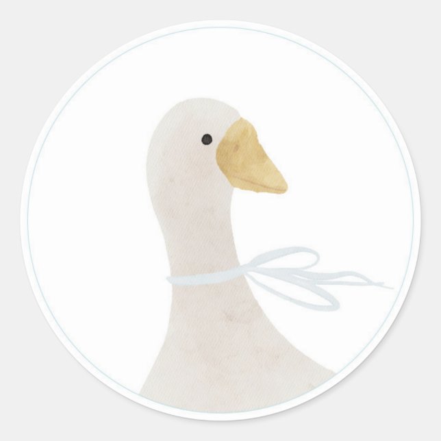 Blue One Silly Goose Birthday Sticker (Front)
