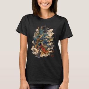 Blue Oni Demon Warrior Japanese Yokai Mythology T-Shirt