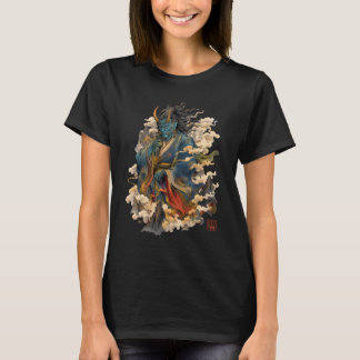 Blue Oni Demon Warrior | Japanese Yokai Mythology T-Shirt