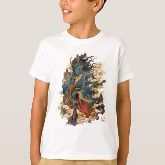 Blue Oni Demon Warrior | Japanese Yokai Mythology T-Shirt