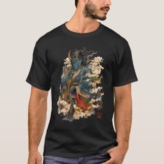 Blue Oni Demon Warrior | Japanese Yokai Mythology T-Shirt