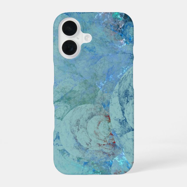 Blue Opal Abstract  iPhone 16 Case (Back)