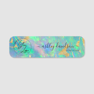 Blue Opal Business Logo Name Tag