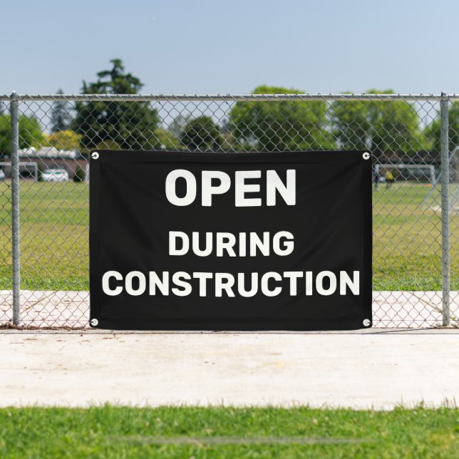Blue Open During Construction Banner (Insitu)