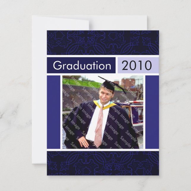 Blue Open House Party Graduation Invitations (Front)