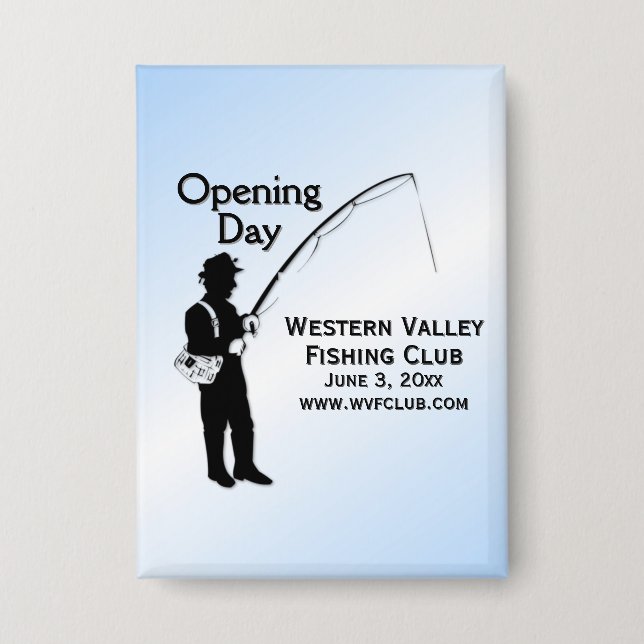 Blue Opening Day Fishing Club Button (Front)