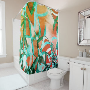 Blue or cyan stripes over rustic reddish orange