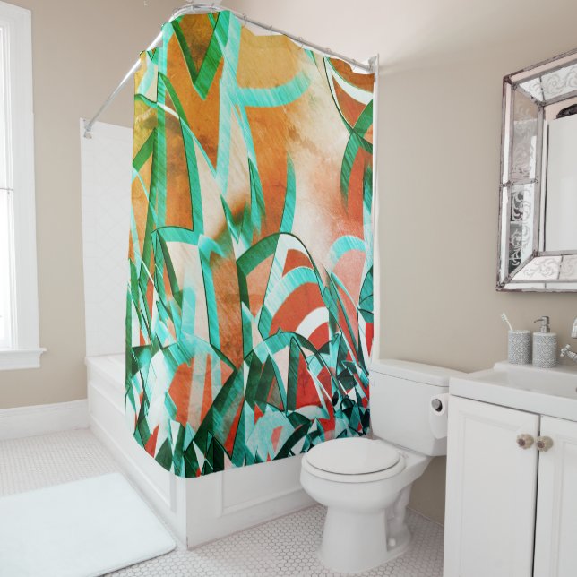 Blue or cyan stripes over rustic reddish orange (In Situ)