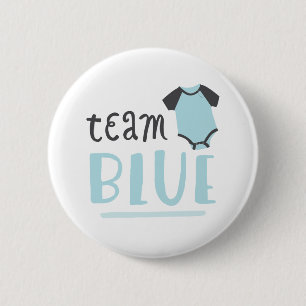 Blue or Pink Baby Gender Reveal   Team Blue 2 Inch Round Button