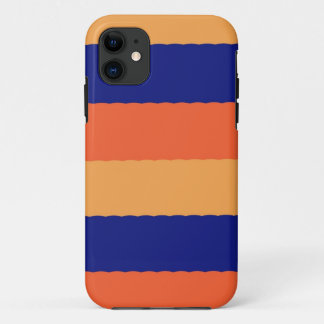 Blue,orange and yellow colour strips iPhone 11 case