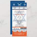 Blue Orange Bar Mitzvah Baseball Ticket Invitation<br><div class="desc">Navy Blue,  Orange and White Baseball Ticket with the Star of David for your Bar Mitzvah Invitation. Baseball Bats and Baseball artwork on the design. For enquiries about custom design changes by the independent designer please email paula@labellarue.com BEFORE you customize or place an order.</div>