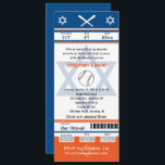 Blue Orange Bar Mitzvah Baseball Ticket Invitation<br><div class="desc">Navy Blue,  Orange and White Baseball Ticket with the Star of David for your Bar Mitzvah Invitation. Baseball Bats and Baseball artwork on the design. For enquiries about custom design changes by the independent designer please email paula@labellarue.com BEFORE you customize or place an order.</div>