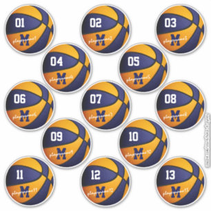 blue orange basketball custom 13 players names 