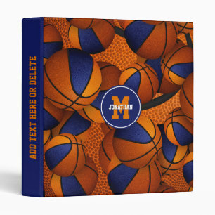 blue orange basketball team colours sports pattern binder