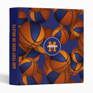 blue orange basketballs kids back to school binder