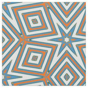 Blue & Orange Beach Pattern  Fabric