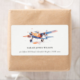 Blue Orange Blush Aquarelle Air Plane Adresse