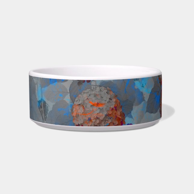 Blue orange colour flower pattern digital art bowl (Front)