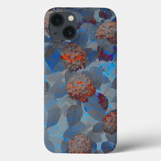 Blue orange colour flower pattern digital art Case-Mate iPhone case (Back)
