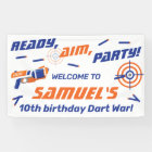 Blue, Orange Dart War Birthday Party, Welcome