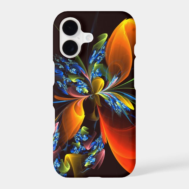 Blue Orange Floral Modern Abstract Art Pattern #03 (Verso)