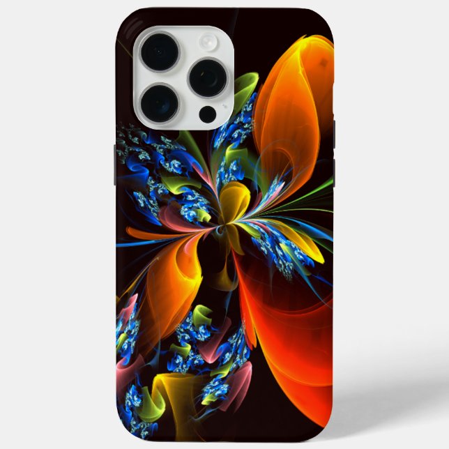 Blue Orange Floral Modern Abstract Art Pattern #03 Case-Mate iPhone Case (Back)