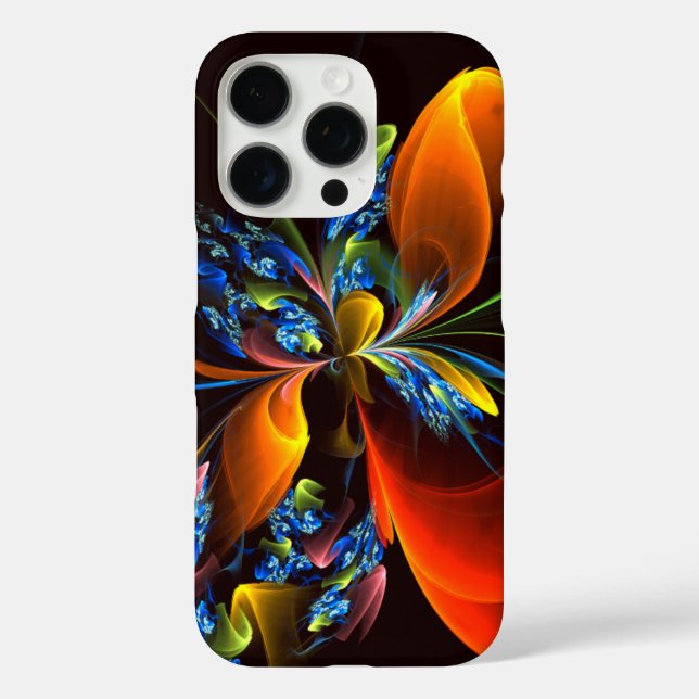 Blue Orange Floral Modern Abstract Art Pattern #03 Case-Mate iPhone Case (Back)