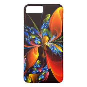 Blue Orange Floral Modern Abstract Art Pattern #03 Case-Mate iPhone Case