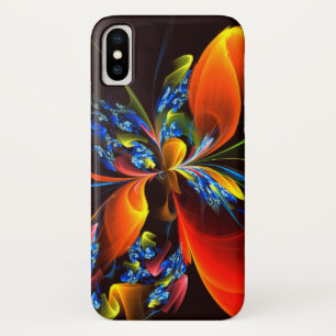 Blue Orange Floral Modern Abstract Art Pattern #03 Case-Mate iPhone Case