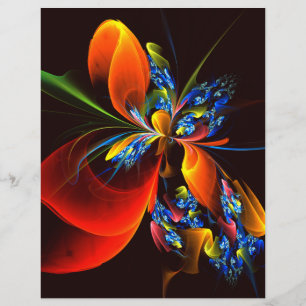 Blue Orange Floral Modern Abstract Art Pattern #03 Flyer