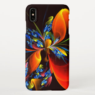 Blue Orange Floral Modern Abstract Art Pattern #03 iPhone XS Max Case