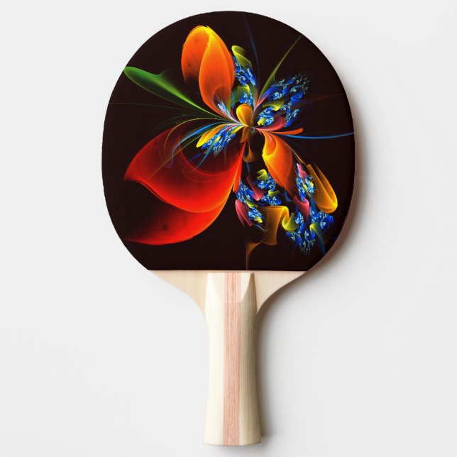 Blue Orange Floral Modern Abstract Art Pattern #03 Ping Pong Paddle (Front)