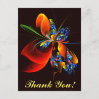 Blue Orange Floral Modern Abstract Art Pattern #03