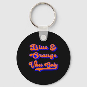 Blue Orange Football Team School Game Day Colours Keychain