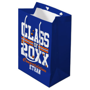 Blue Orange Graduating Class Year Medium Gift Bag