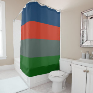 Blue Orange Green Stripes Colour Block Pattern 