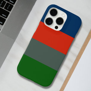 Blue Orange Green Stripes Colour Block Pattern iPhone 16 Pro Case