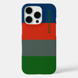 Blue Orange Green Stripes Pattern Personalized iPhone 16 Pro Case