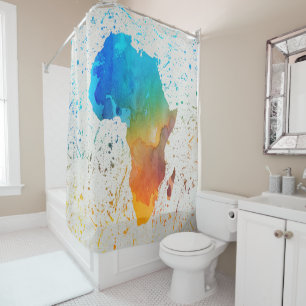 Blue, Orange & Green Watercolor Africa
