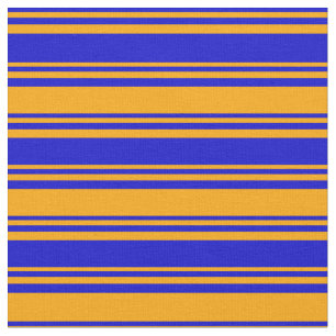 Blue & Orange Lined Pattern Fabric