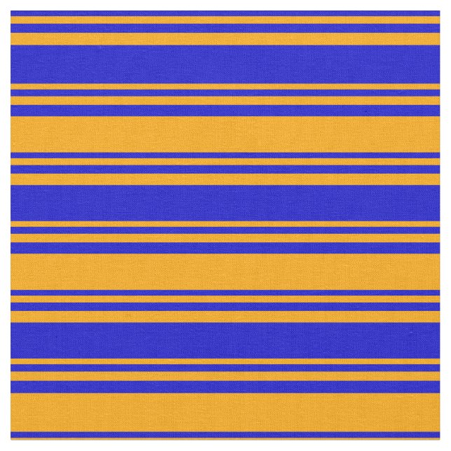 Blue & Orange Lined Pattern Fabric (Close Up)
