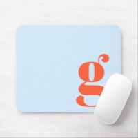 Blue Orange Minimal Retro Monogram Initial Custom