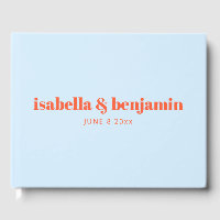 Blue Orange Modern Bold Typography Wedding