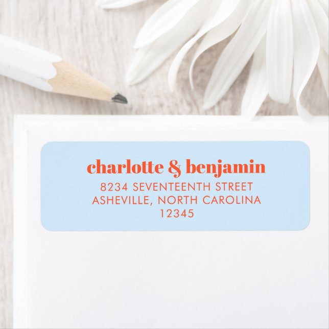 Blue Orange Modern Couple Return Address (Insitu)