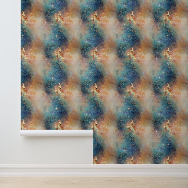 Blue Orange Peacock Wallpaper (Application)